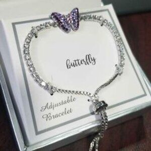 Butterfly bracelet adjustable very sparkly